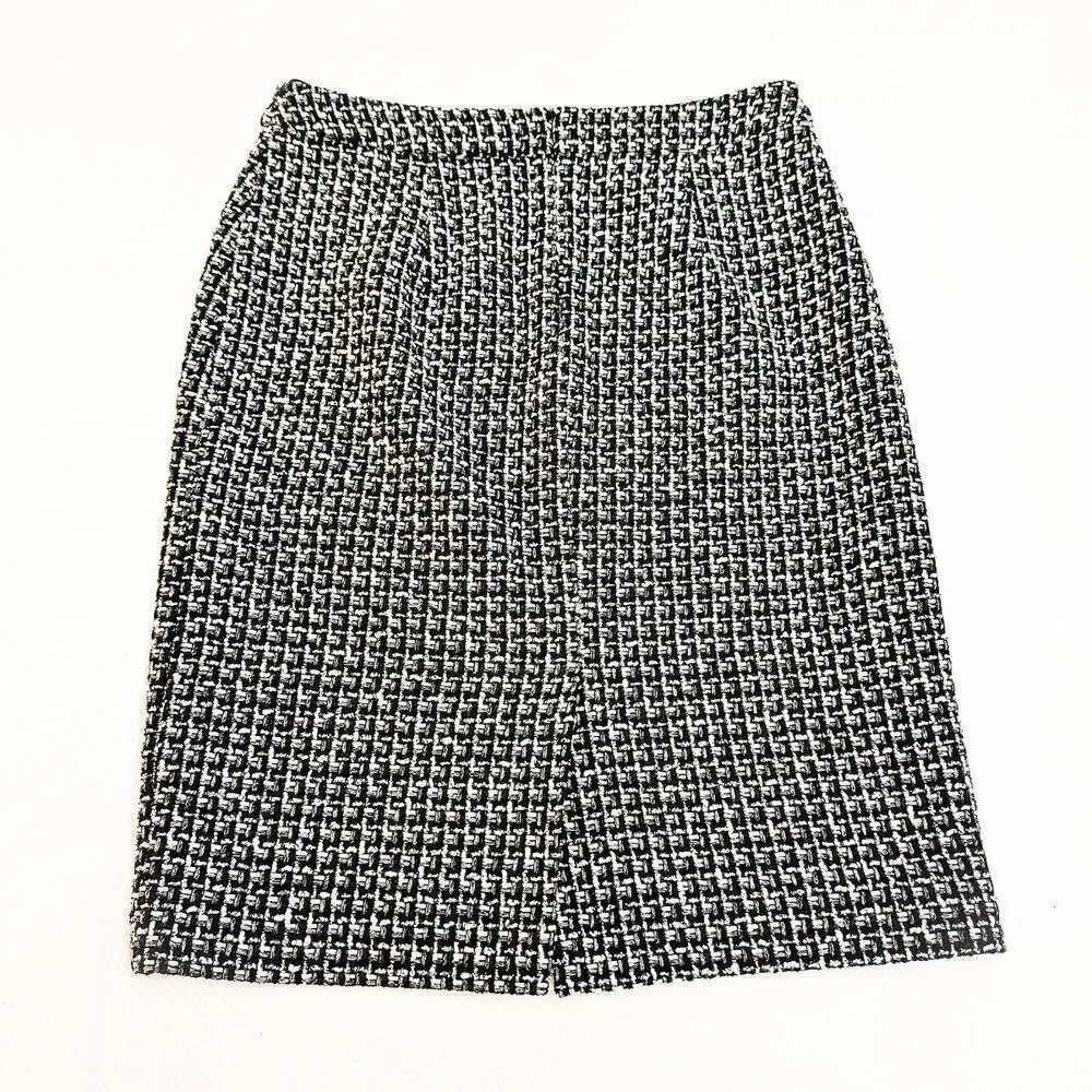 Hugo Boss Woven Embossed Plaid Pencil Skirt Size 6